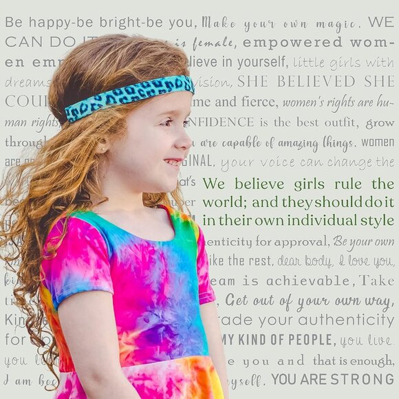 Leopard Headbands Girls Adjustable Stretch Elastic No Slip Sports Hair Accessori - Picture 7 of 9